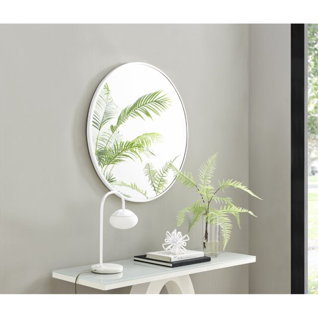 Mikell Round Metal Framed Wall Mounted Accent Mirror
