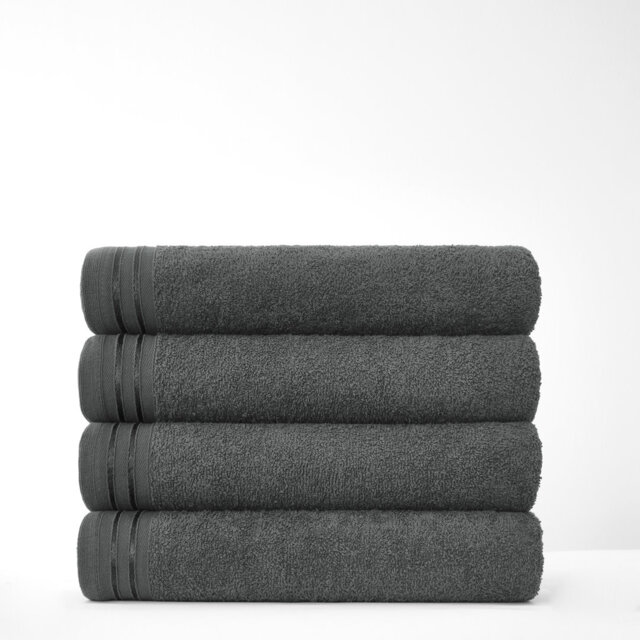 4PK WILSFORD BATH SHEET 75X135 CHARCOAL