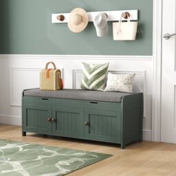 Abdiaziz 10 Pair Linen Blend Upholstered Shoe Storage Bench