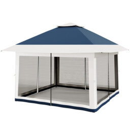 12x12ft Pop Up Gazebo with Mosquito Netting – Waterproof UV50+ Ventilated Roof, Wheeled Bag & Sandbags for Garden, Patio, Backyard Parties