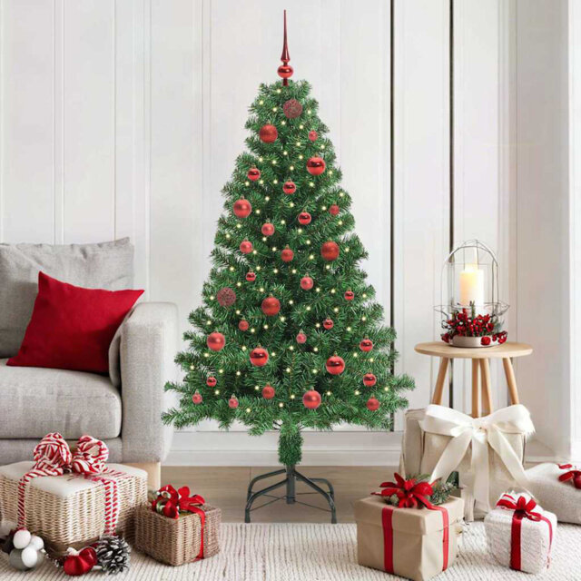vidaXL Artificial Christmas Tree with 150 LEDs with Stand Green