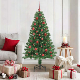 vidaXL Artificial Christmas Tree with 150 LEDs with Stand Green