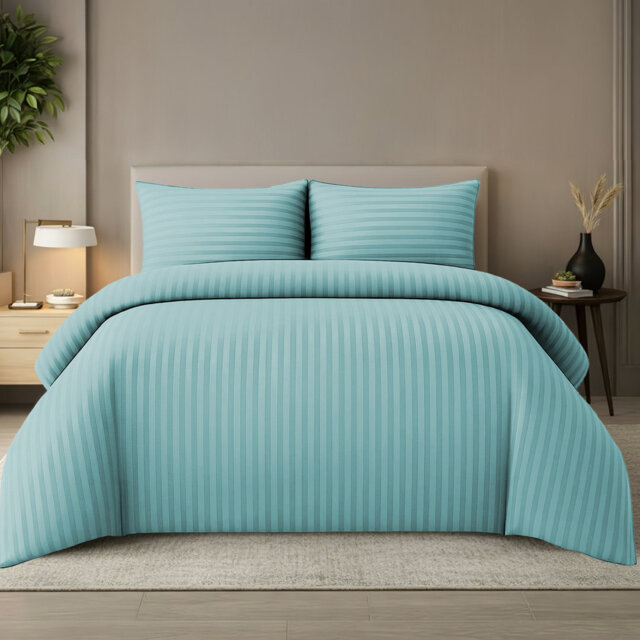 Premium Reversible Single Duvet Cover Set Pack of 2 Soft Microfiber Bedding with Zipper Closure, Corner Ties & Matching Pillowcase