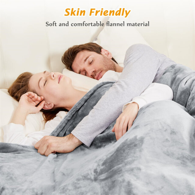 Flannel Sherpa Electric Fast Heating, 10 Heat Levels, 9 Hour Timer And LED Display, Machine Washable Blanket