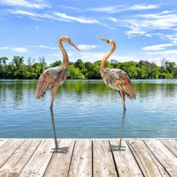2 Piece Meleri Flamingos Garden Statue Set