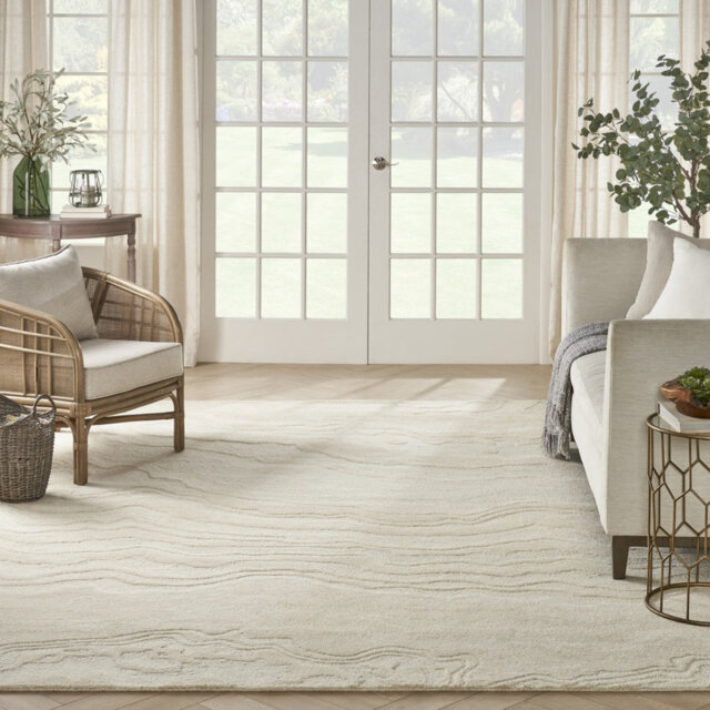 Abstract 10Mm Pile Rug, Handmade Modern Wool Stain Resistant Rug For Bedroom, Living, & Dining Room