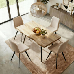 140cm Oak-Effect Dining Table and 4 Chair Set