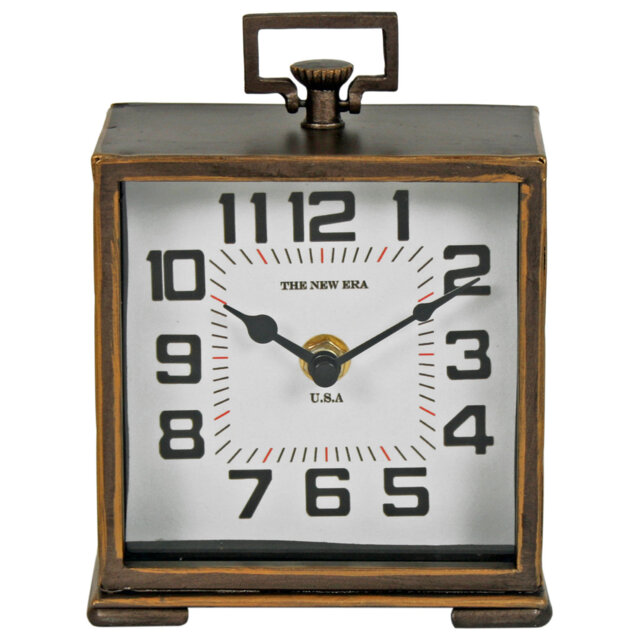 Antik Analogue Metal Quartz Movement / Crystal Tabletop Clock in Bronze