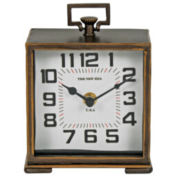 Antik Analogue Metal Quartz Movement / Crystal Tabletop Clock in Bronze