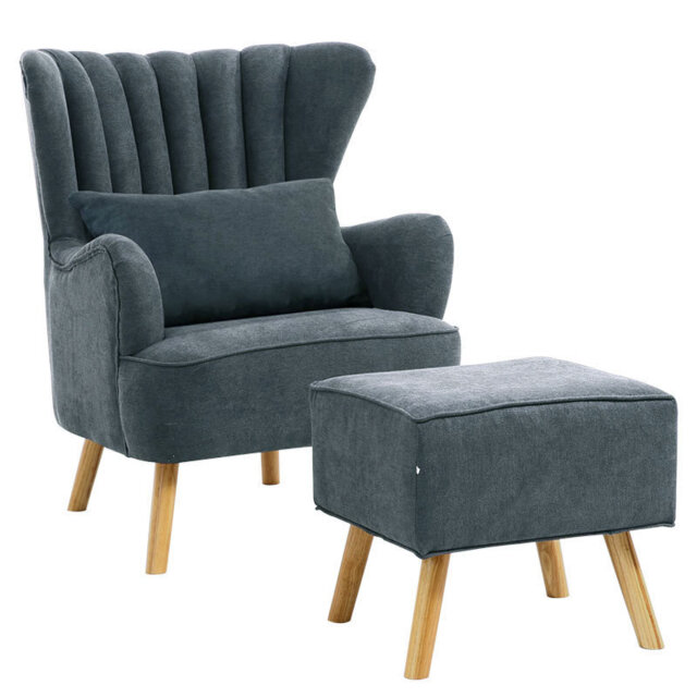 77.0cm Wide Tufted Armchair and Ottoman