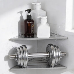 Bathroom Corner Shelves, 2 pcs Shower Caddy Corner Shower Shelf Wall Mounted