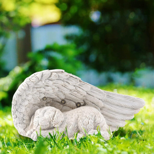 Pet Memorial Stone Solar Lights â Loss Of Dog Or Cat Memorial Garden Decor With LED Lighting