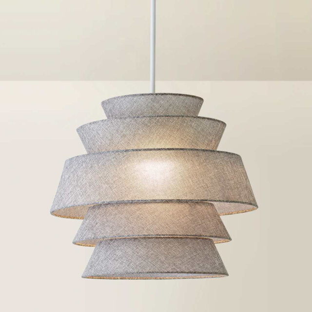 Malachi 33cm H Linen Blend Drum Pendant Shade ( Slip-On )