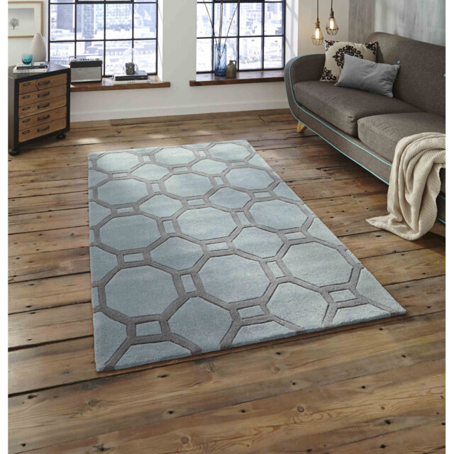 Morrison area rug Hand Tufted Rectangle Blue/Grey