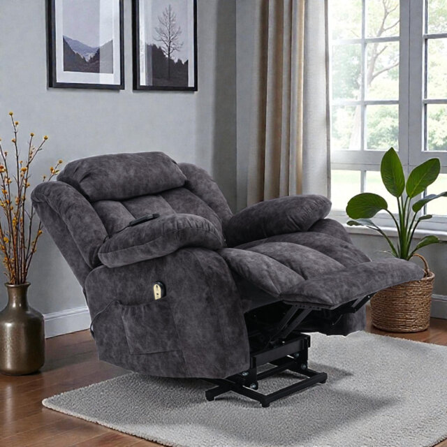 Brown Power Massage Lift Recliner Chair With Heat & Vibration For Elderly