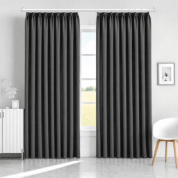 Blackout Pencil Pleat Curtains - Thermal Insulated, Light Blocking Window Drapes