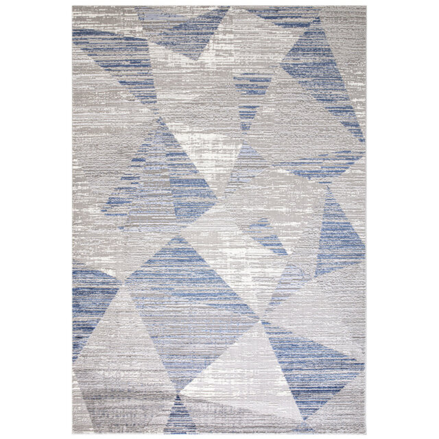 Kinston Blocks Flatweave Blue/Grey Rug
