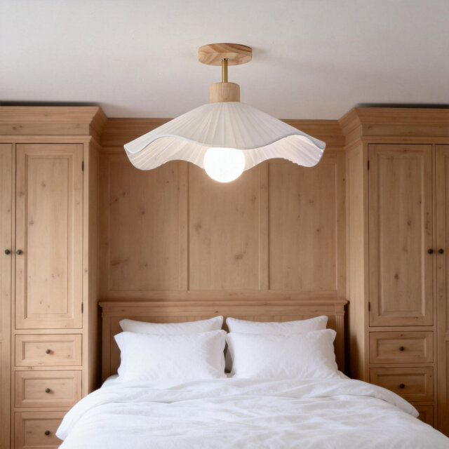 Linen Blend Semi Flush Mount