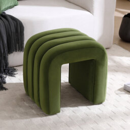 Rienna 50 cm Wide Modern Channel-Tufted U-Shaped Ottoman
