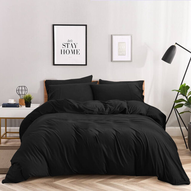 Anicia Super Soft 250 TC Microfibre Reversible Plain Duvet Cover Set