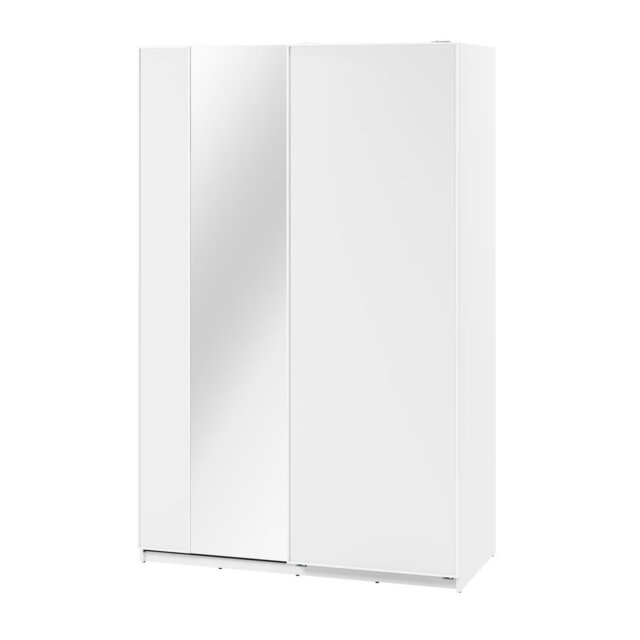Maxi 02 Sliding Door Wardrobe in White 150cm - Space-Saving Elegance with Mirrored Door