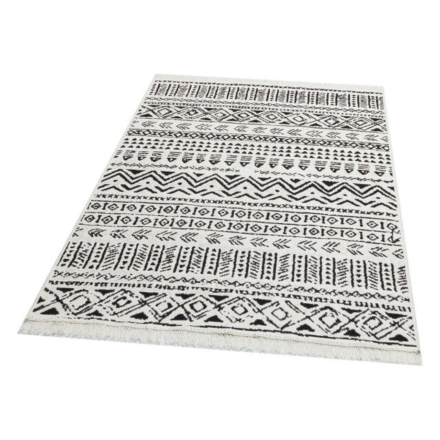 Arya Kilim Cotton White/Black Rug