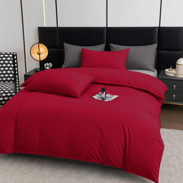 Aspire Homeware Ultra Soft 4 Piece Hotel Quality Dyed Duvet Bedding Set with Pillowcases and Fitted Sheet