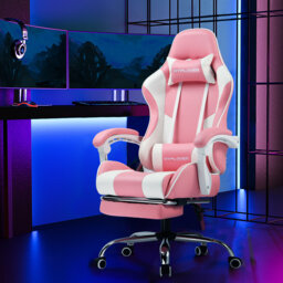 LUCKRACER Adjustable Reclining Ergonomic Swiveling PC & Racing Game Chair with Footrest