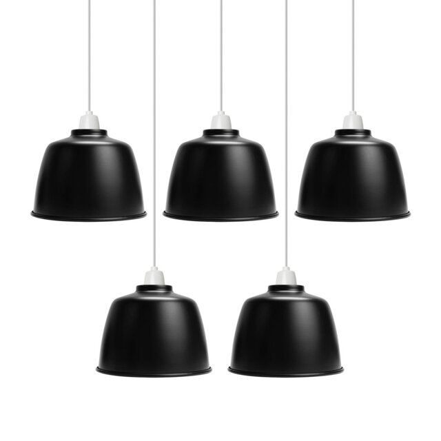 13.5cm H Metal Drum Lamp Shade ( Screw On ) in Black
