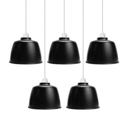 13.5cm H Metal Drum Lamp Shade ( Screw On ) in Black