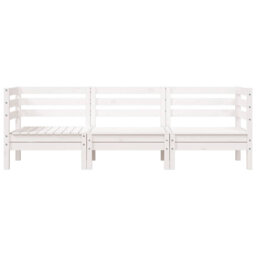 Brayden Studio Garden Sofa 3-Seater White Solid Wood Pine