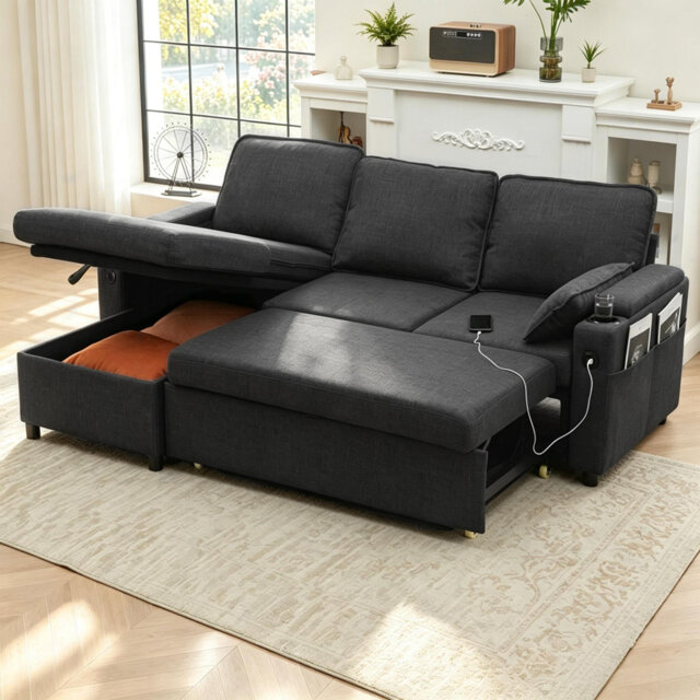 L Shaped Sofa Sleeper & Chaise