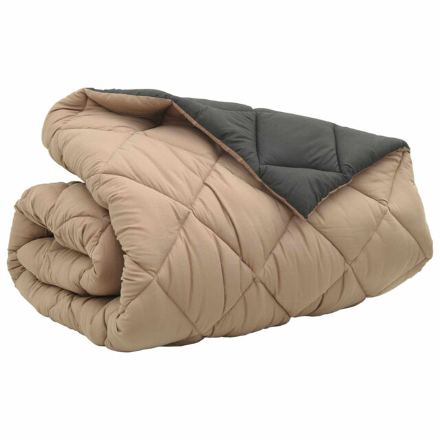 Winter Duvet Anthracite And Taupe Microfiber