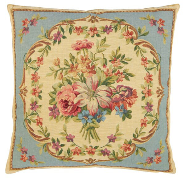 Aubusson Bouquet Tapestry Cushion with Feather Filler