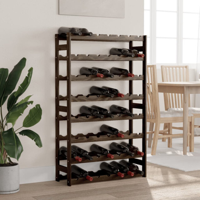 56 Bottle Solid Wood Floor Wine Bottle Rack in