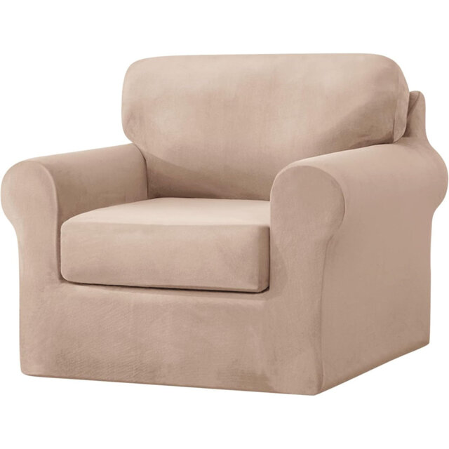 Sofa Cover With Separate Seat Cushions And Backrests Stretch Velvet Sofa Slipcover Couch Covers Furniture Protector Split Combined (Large 1 Seat Set 3