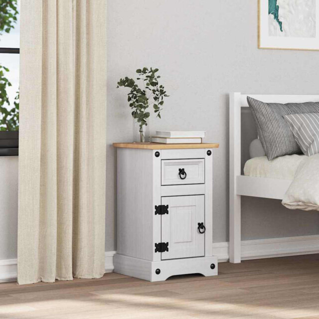 Bedside Table With Drawer Corona Solid Pine Wood Bedroom Furniture For