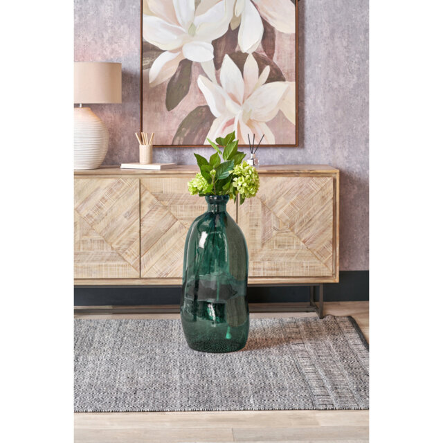 Organic Shaped Recycled Glass Tall Vase