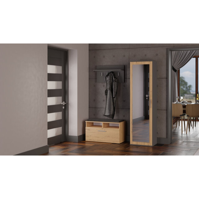 Modern Entryway Hall Tree with Wardrobe, Drawers & Coat Rack â Freestanding Hallway Storage Cabinet for Entryway, Mudroom, Bedroom & Foyer