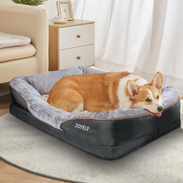 Large Memory Foam Dog Bed, Orthopedic Dog Bed & Sofa With Removable Washable Cover And Squeaker Toys As Gift