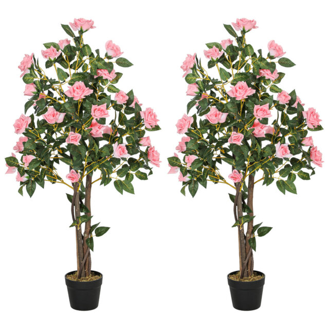 Halpin 110cm Faux Rose Tree in Pot