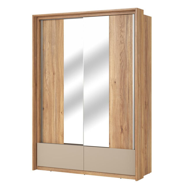 Candiace 61 Sliding Door Wardrobe - Premium Laminated Board W159cm