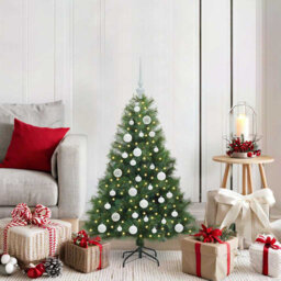 Artificial Christmas Tree with 150 LEDs Green PE and PVC