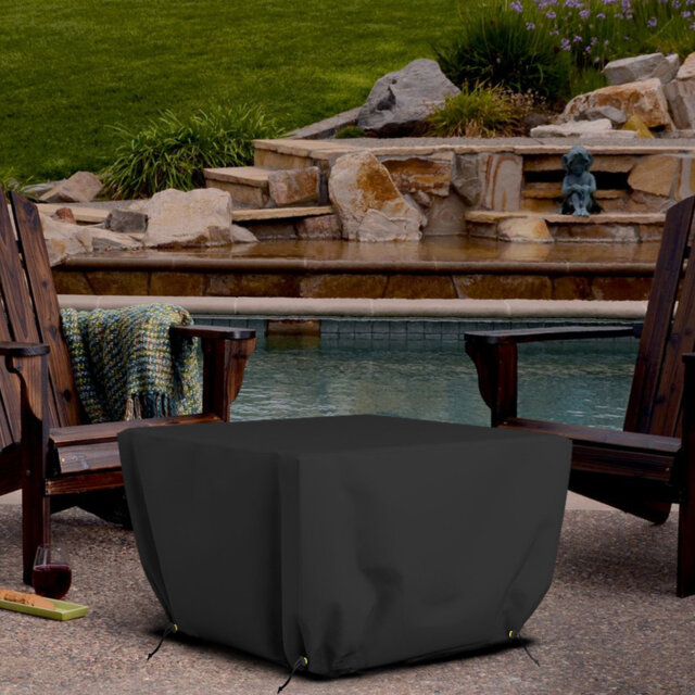Heavy Duty Multipurpose Outdoor Square Fire Pit Cover, Durable & UV Resistant Patio Waterproof Cover