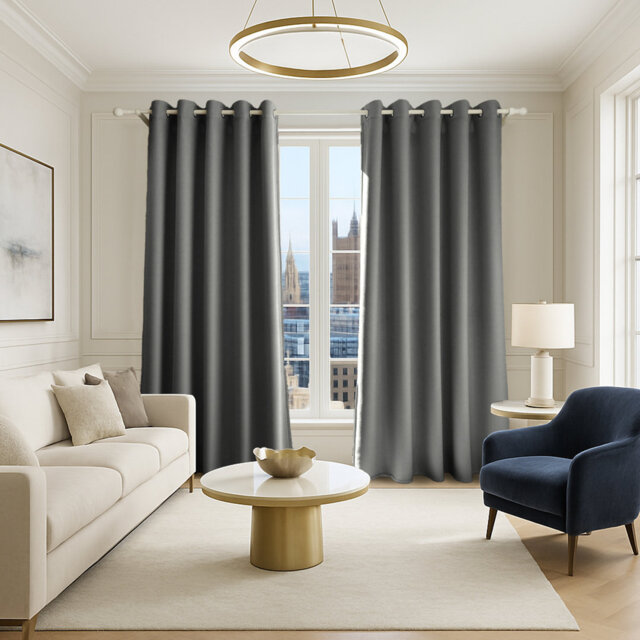 Luxury Velvet Blackout Curtains Pair Thermal Insulated - Light Blocking Window Drapes with Eyelet Ring Top for Living Room Bedroom Home Décor