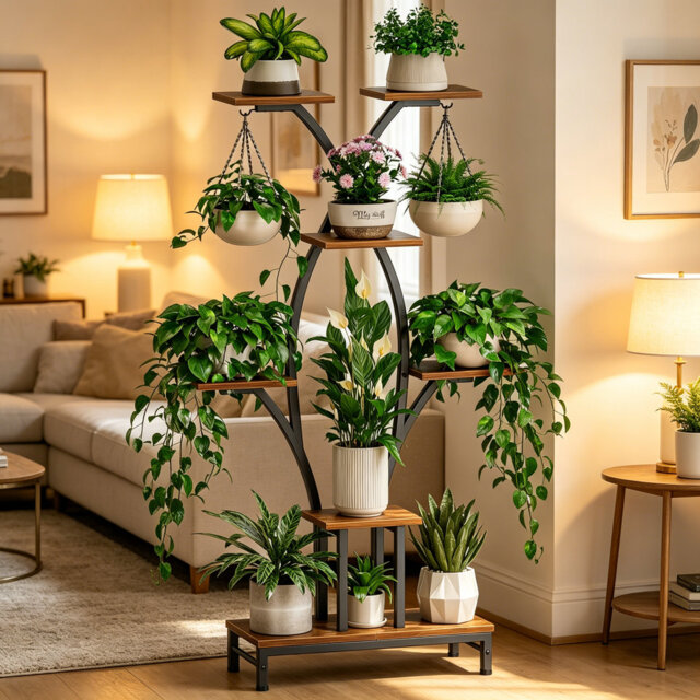 Plant Stand Indoor with Grow Lights