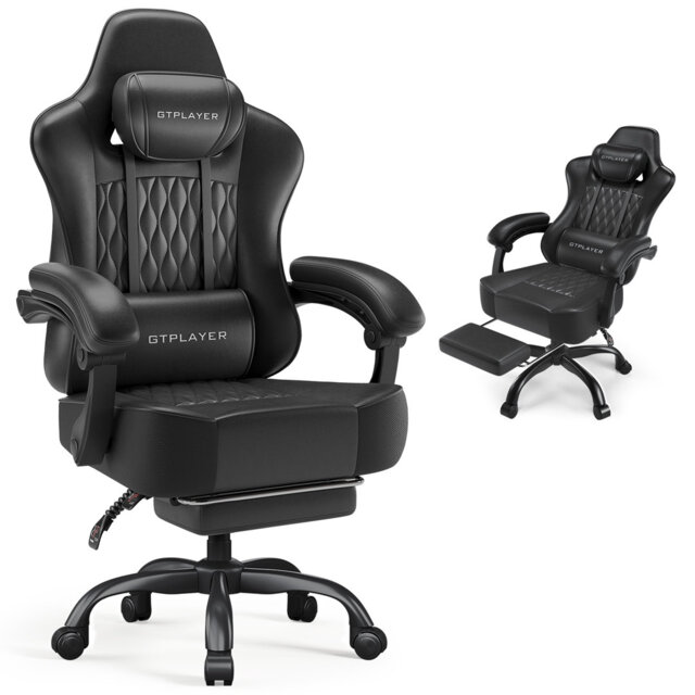 Metro Lane Adjustable Faux Leather Swiveling PC & Racing Game Chair