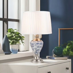 Edie 57cm Toile de Jouy Vintage Style Table Lamp