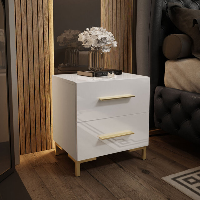 Norvelt 45cm W Manufactured Wood Bedside Table