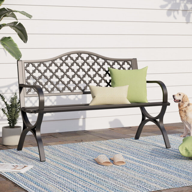Powder Coated Steel Park Bench